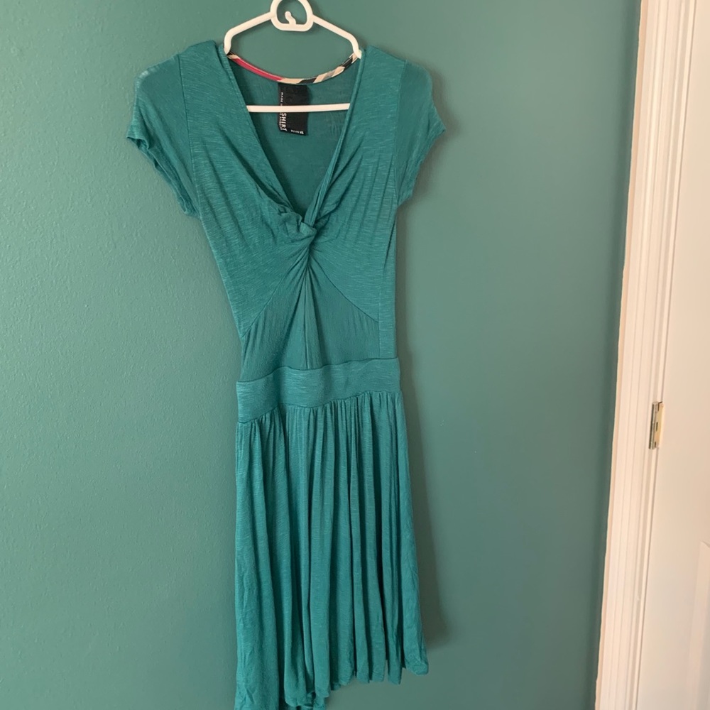 Turquoise dress - elastic waist (one of a kind)